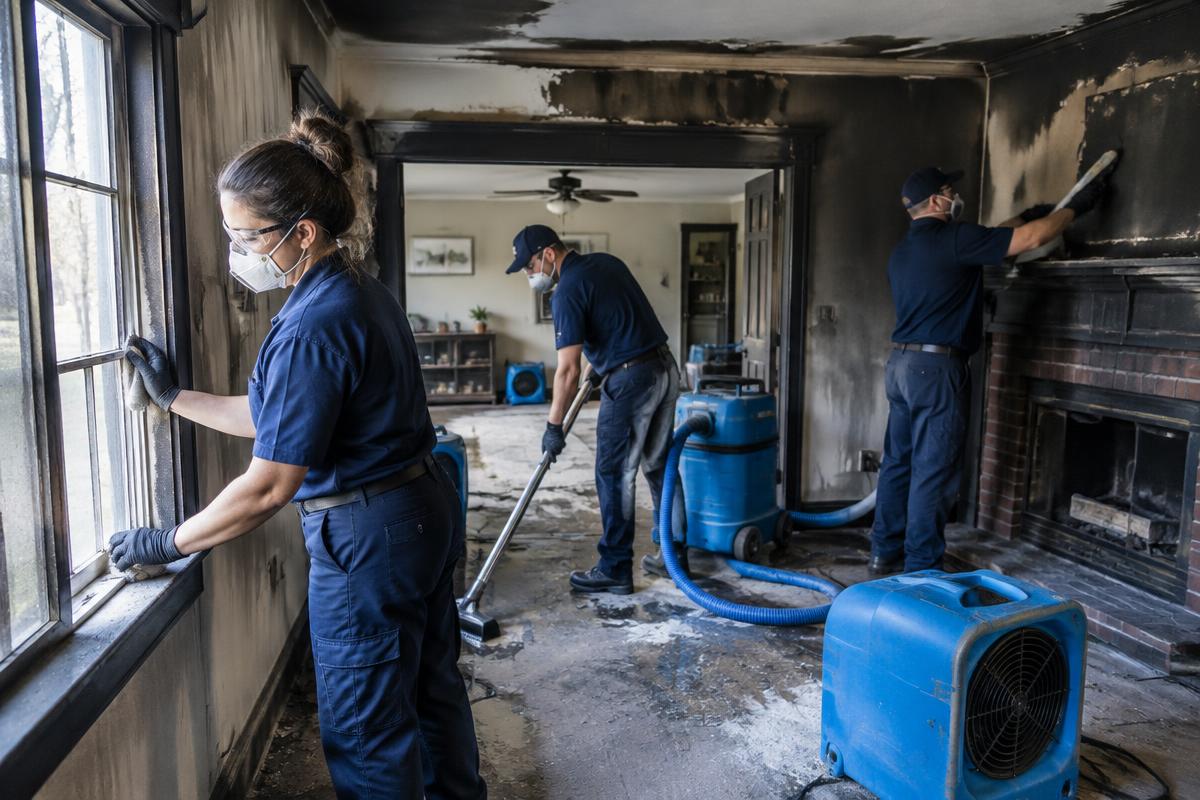 Fire Damage restoration scene